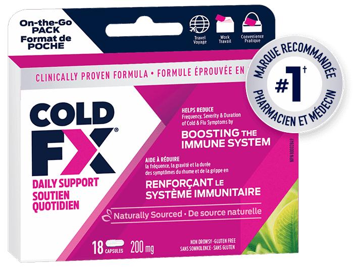 Cold-FX Daily Support / Soutien Quotidien, 18 capsules, marque recommandée pharmacien et médecin #1